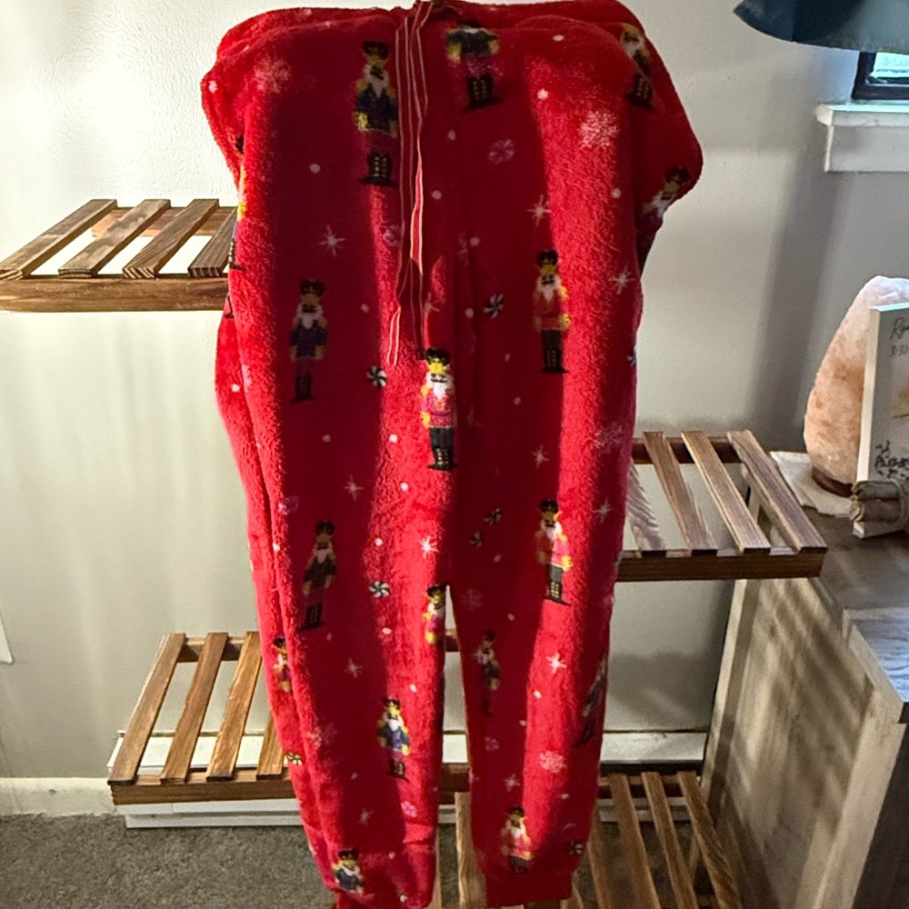 Cozy Red Nutcracker Pajama Fleece Pants